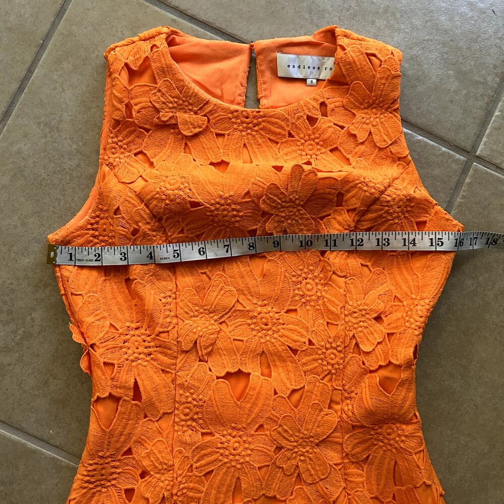 Endless Rose Anthropologie Cocktail Floral Embroidered 3D Lace Mini Dress Size S - Picture 12 of 14